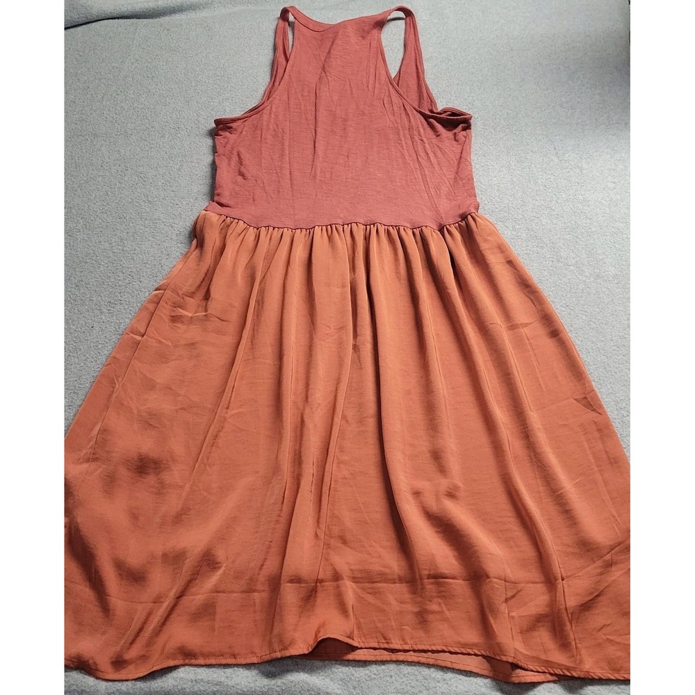 Dolan Left Coast Collection Mixed Media Tank Dress Rose Terracotta V-Neck Small - Picture 11 of 11